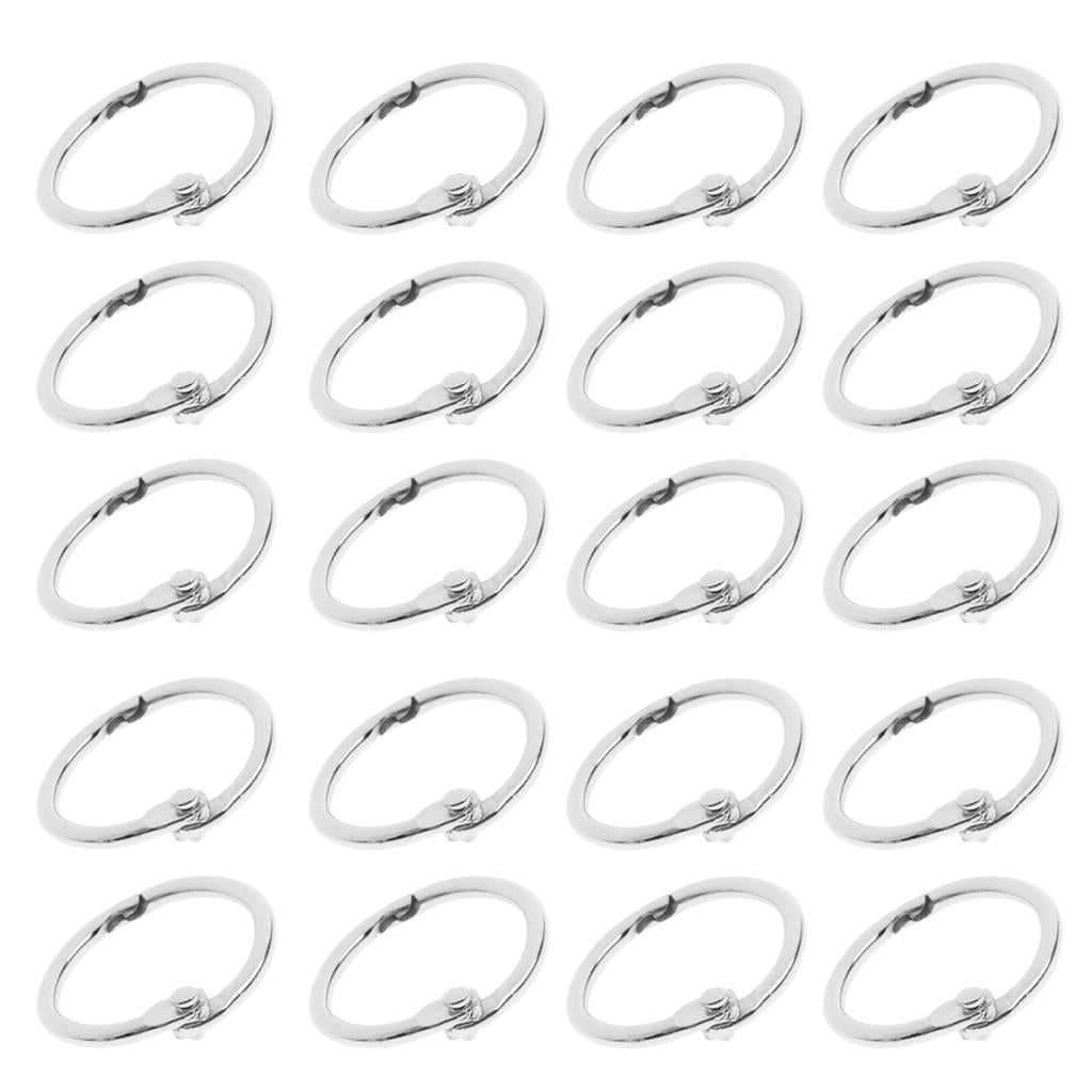 100 Pieces Nickel-Plated Metal Book Loose Leaf Binder Rings Clip 1