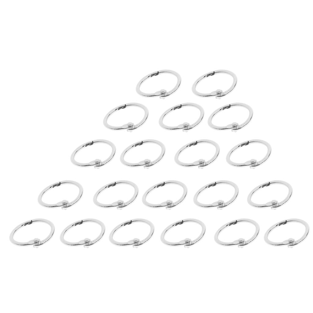 100 Pieces Nickel-Plated Metal Book Loose Leaf Binder Rings Clip 1" Diameter