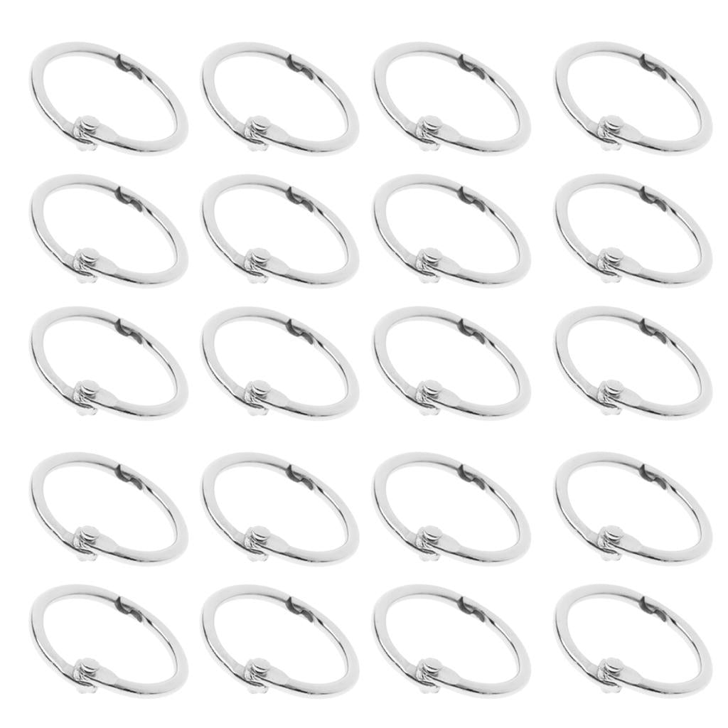 20 Pieces Nickel-Plated Metal Book Loose Leaf Binder Rings Clip 45*3mm