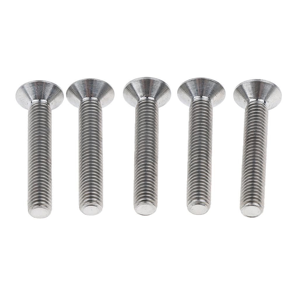 5 Pieces GR5 M5*30 Allen Socket Flat Cap Screws Bolts, Corrosion Resistant