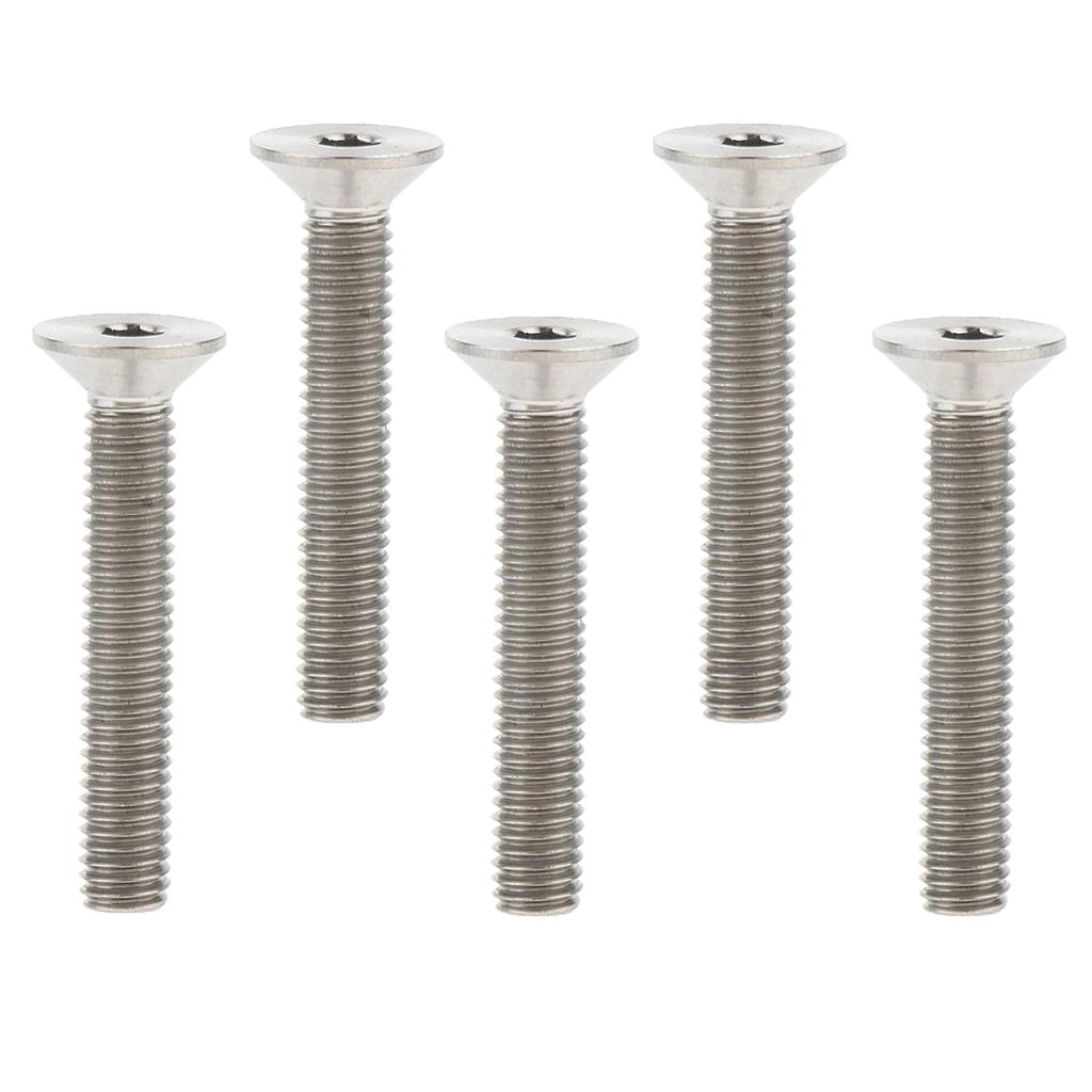 5 Pieces GR5 M5*30 Allen Socket Flat Cap Screws Bolts, Corrosion Resistant