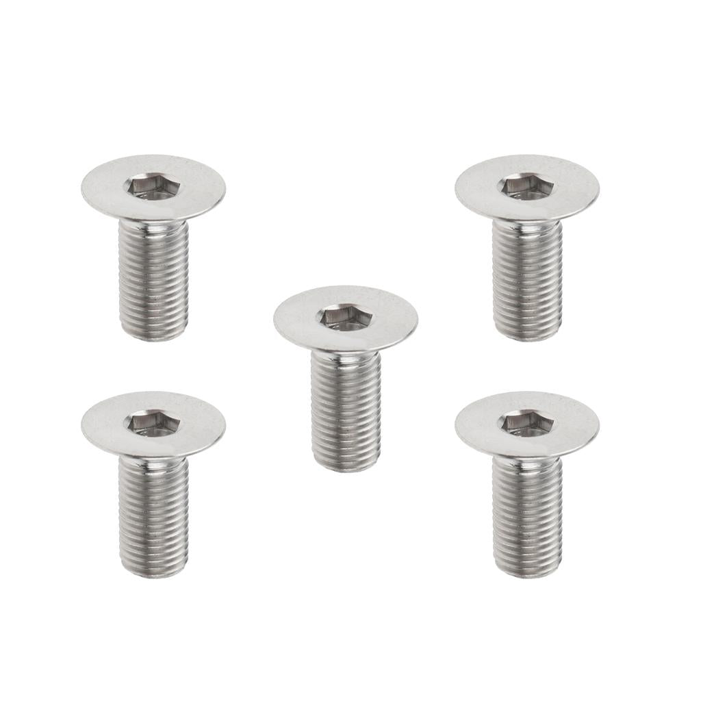 5 Pieces Hex Socket Flat Head Cap Screws Bolts, M6*15, Titanium Alloy