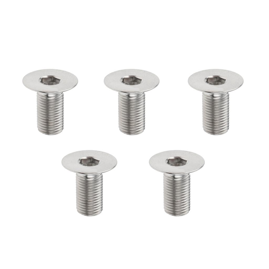 5 Pieces Hex Socket Flat Head Cap Screws Bolts, M6*15, Titanium Alloy