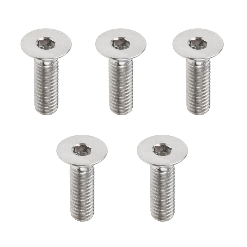 5 Pieces Hex Socket Flat Head Cap Screws Bolts, M6*20, Titanium Alloy