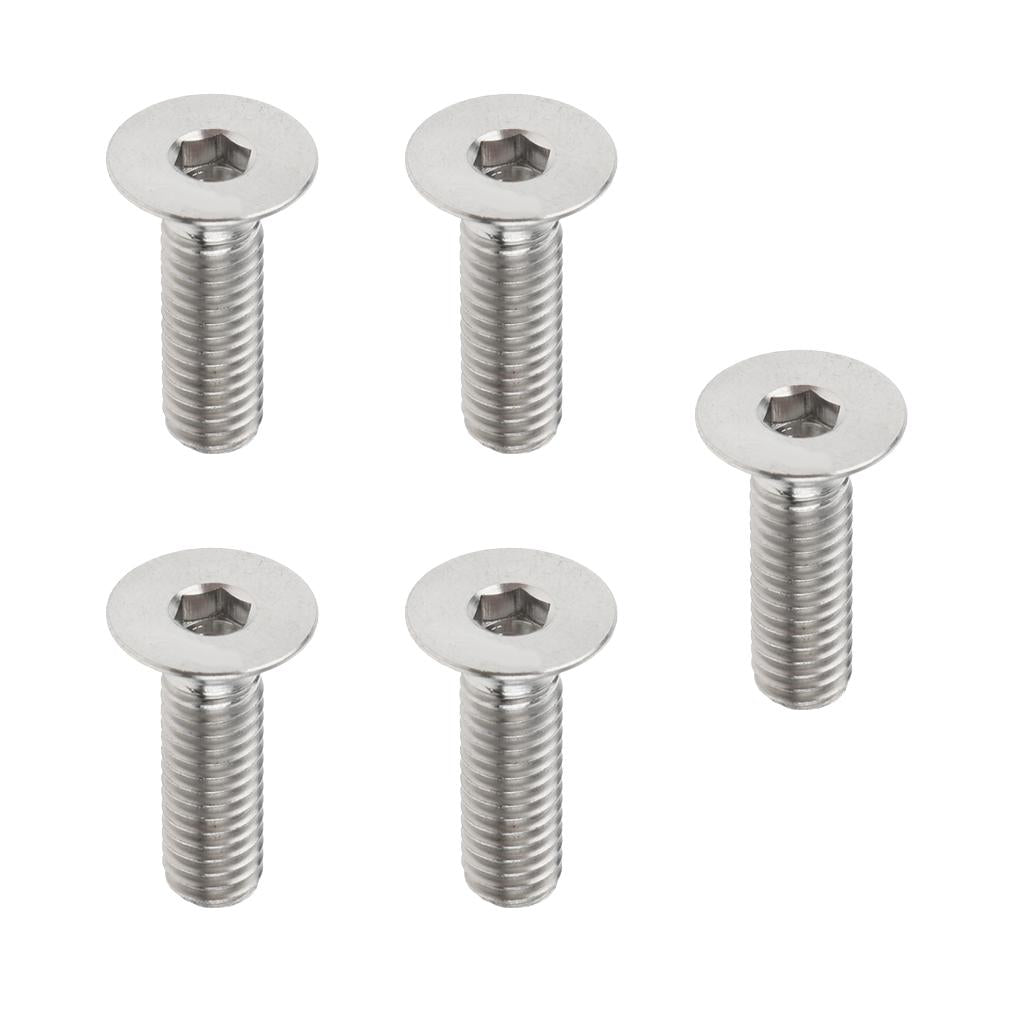 5 Pieces Hex Socket Flat Head Cap Screws Bolts, M6*20, Titanium Alloy