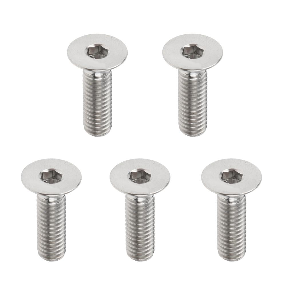 5 Pieces Hex Socket Flat Head Cap Screws Bolts, M6*20, Titanium Alloy