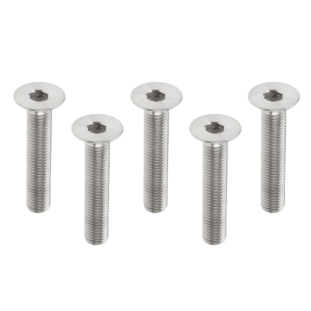 5 Pieces Hex Socket Flat Head Cap Screws Bolts, M6*40, Titanium Alloy