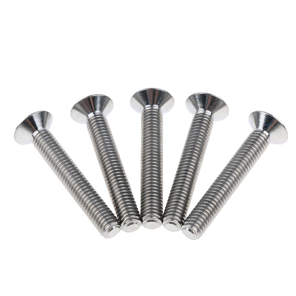 5 Pieces Hex Socket Flat Head Cap Screws Bolts, M6*40, Titanium Alloy