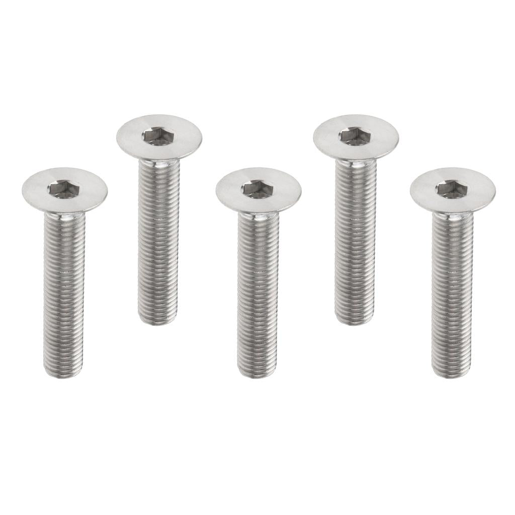 5 Pieces Hex Socket Flat Head Cap Screws Bolts, M6*40, Titanium Alloy