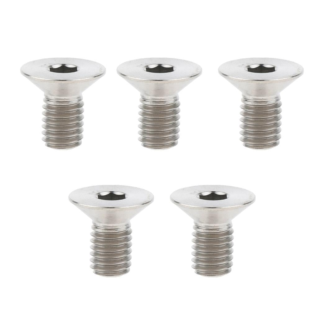 5 Pcs M8*15 Flat Head Hex Socket Cap Screws Bolts Titanium Alloy Anti-Corrosion