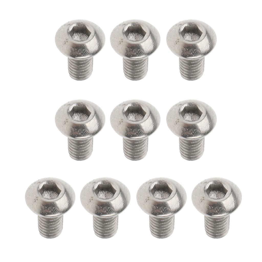 10 Pieces GR1 Titanium Alloy Hexagon Button Head Cap Bolts Screws M3 x 6mm