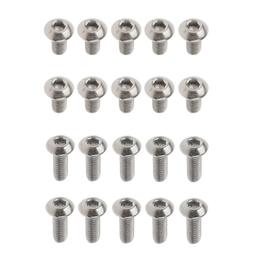 10 Pieces GR1 Titanium Alloy Hexagon Button Head Cap Bolts Screws M3 x 6mm