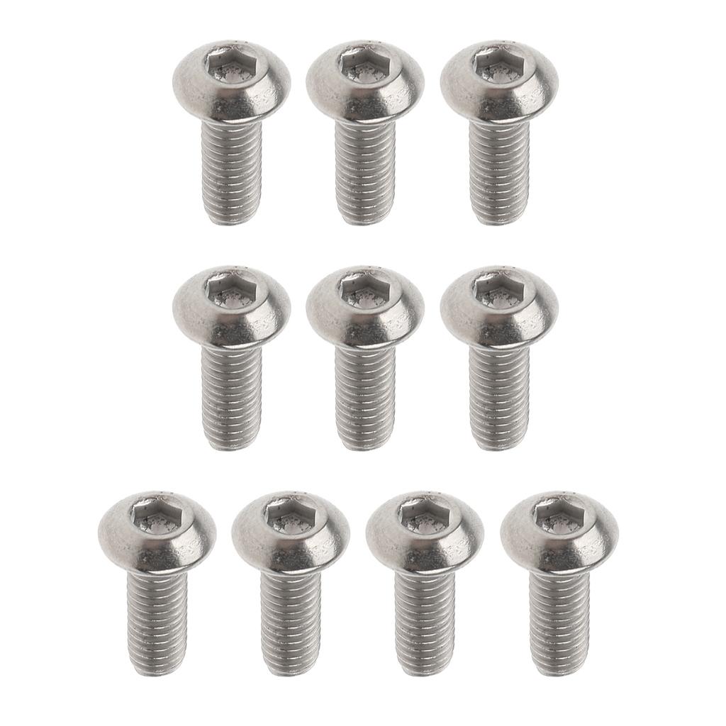 10 Pieces GR1 Titanium Alloy Hexagon Button Head Cap Bolts Screws M3 x 10mm