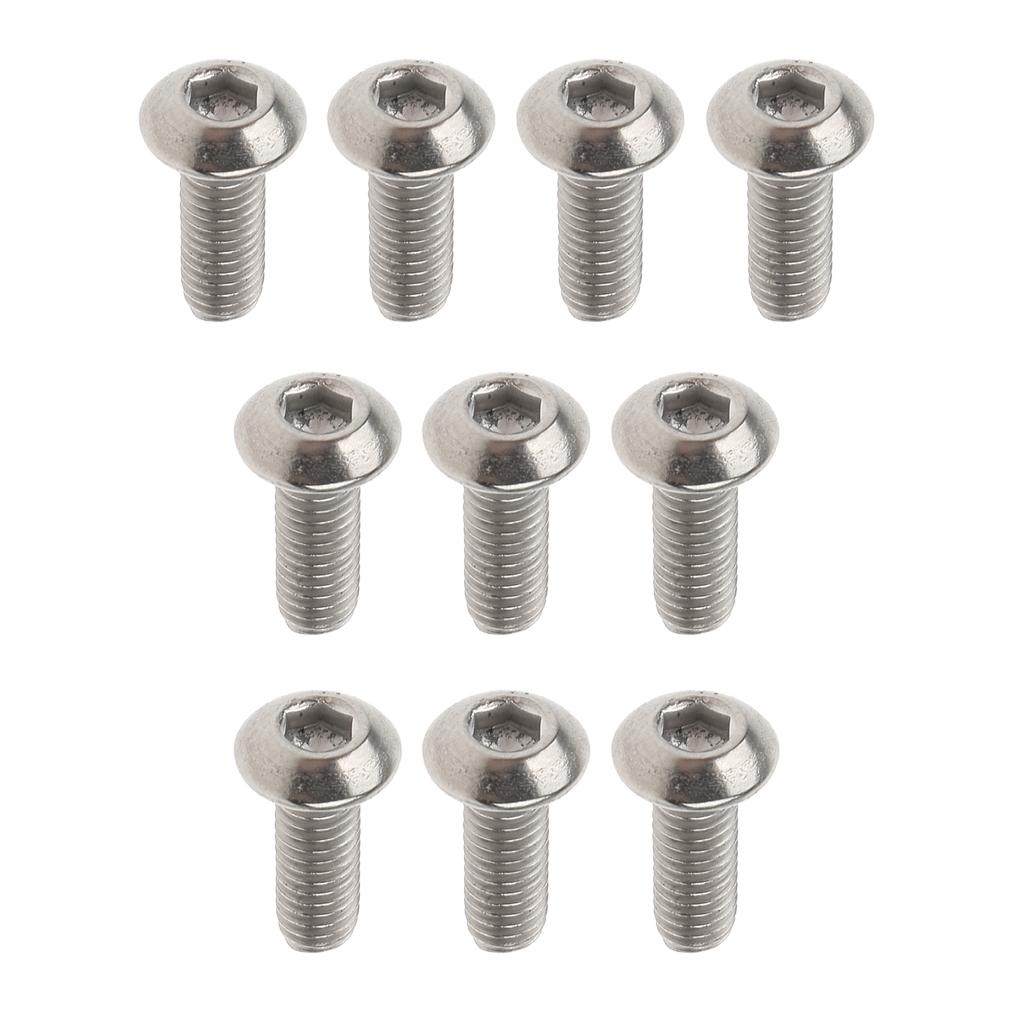 10 Pieces GR1 Titanium Alloy Hexagon Button Head Cap Bolts Screws M3 x 10mm