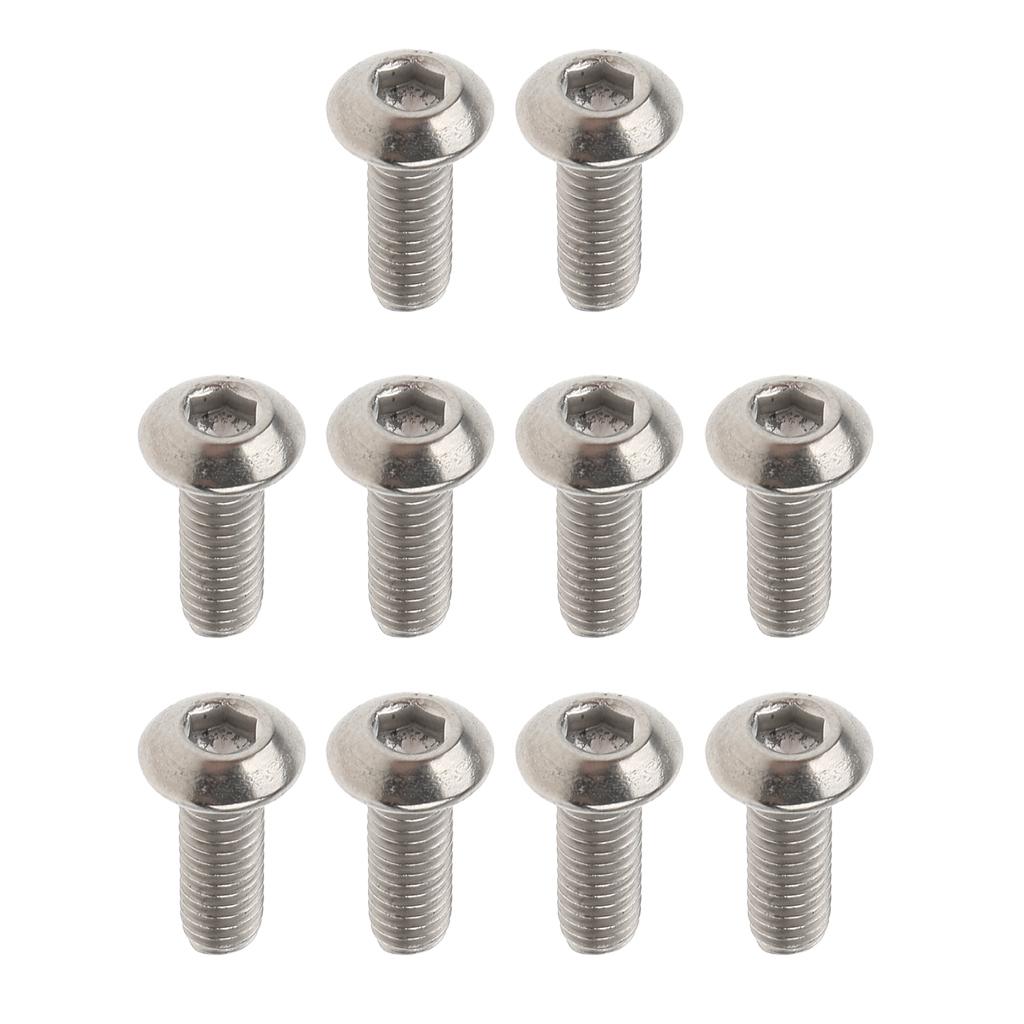 10 Pieces GR1 Titanium Alloy Hexagon Button Head Cap Bolts Screws M3 x 10mm