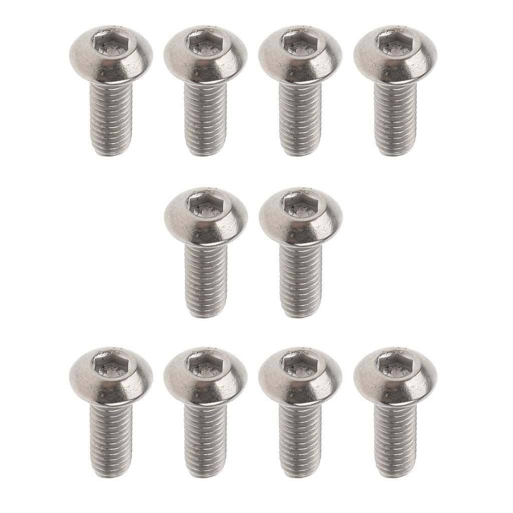 10 Pieces GR1 Titanium Alloy Hexagon Button Head Cap Bolts Screws M3 x 10mm