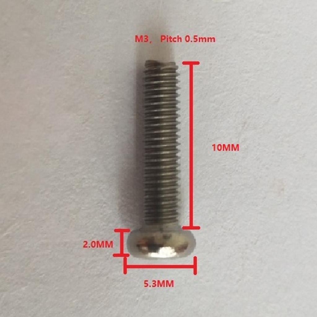 10 Pcs M3 Pan Head GR1 Titanium Machine Screws Phillips Drive M3 x 10mm