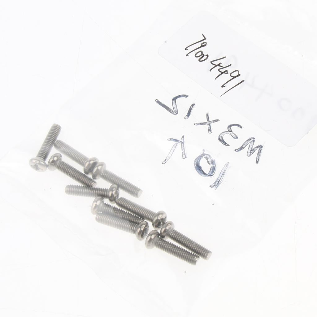 10 Pcs M3 Pan Head GR1 Titanium Machine Screws Phillips Drive M3 x 12mm