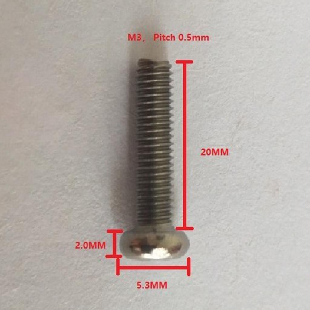 10 Pcs M3 Pan Head GR1 Titanium Machine Screws Phillips Drive M3 x 20mm