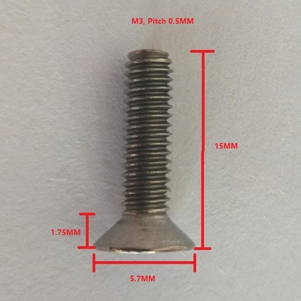 10 Pcs M3 Flat Head Grade 1 Titanium Machine Screws Phillips Drive M3 x 15mm