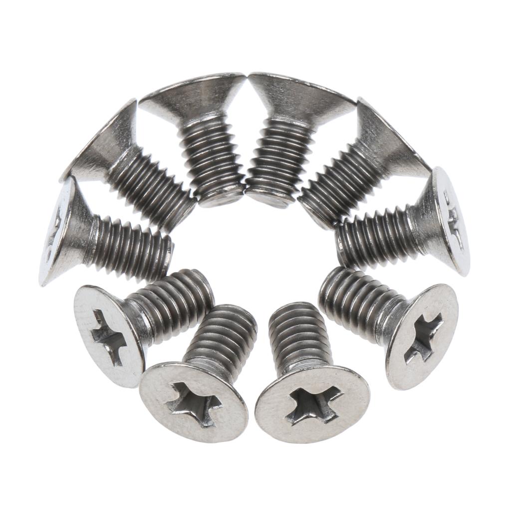 10 Pcs,M4 x 8mm, 5/16 Inch, Flat Head Grade 1 GR1 Titanium Machine Screws, Phillips Drive,Pitch 0.7