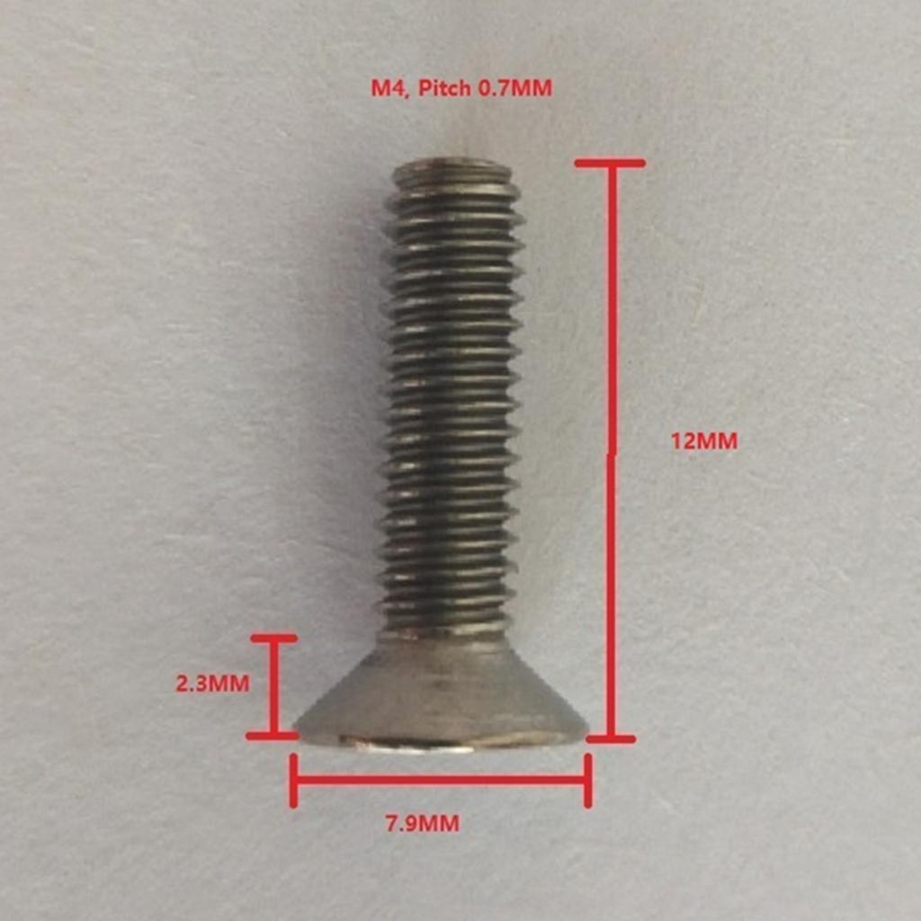 10 Pcs M4 Flat Head Grade 1 Titanium Machine Screws Phillips Drive M4 x 12mm