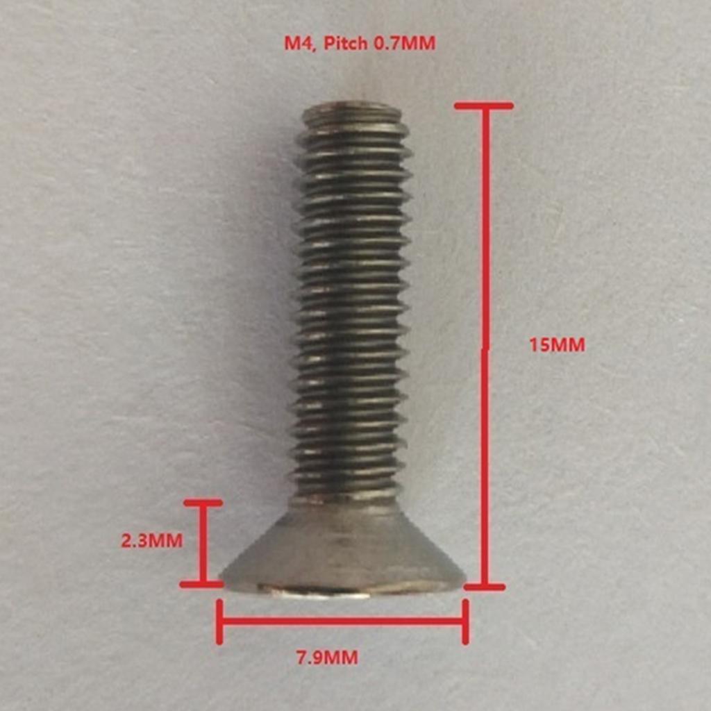 10 Pcs M4 Flat Head Grade 1 Titanium Machine Screws Phillips Drive M4 x 15mm