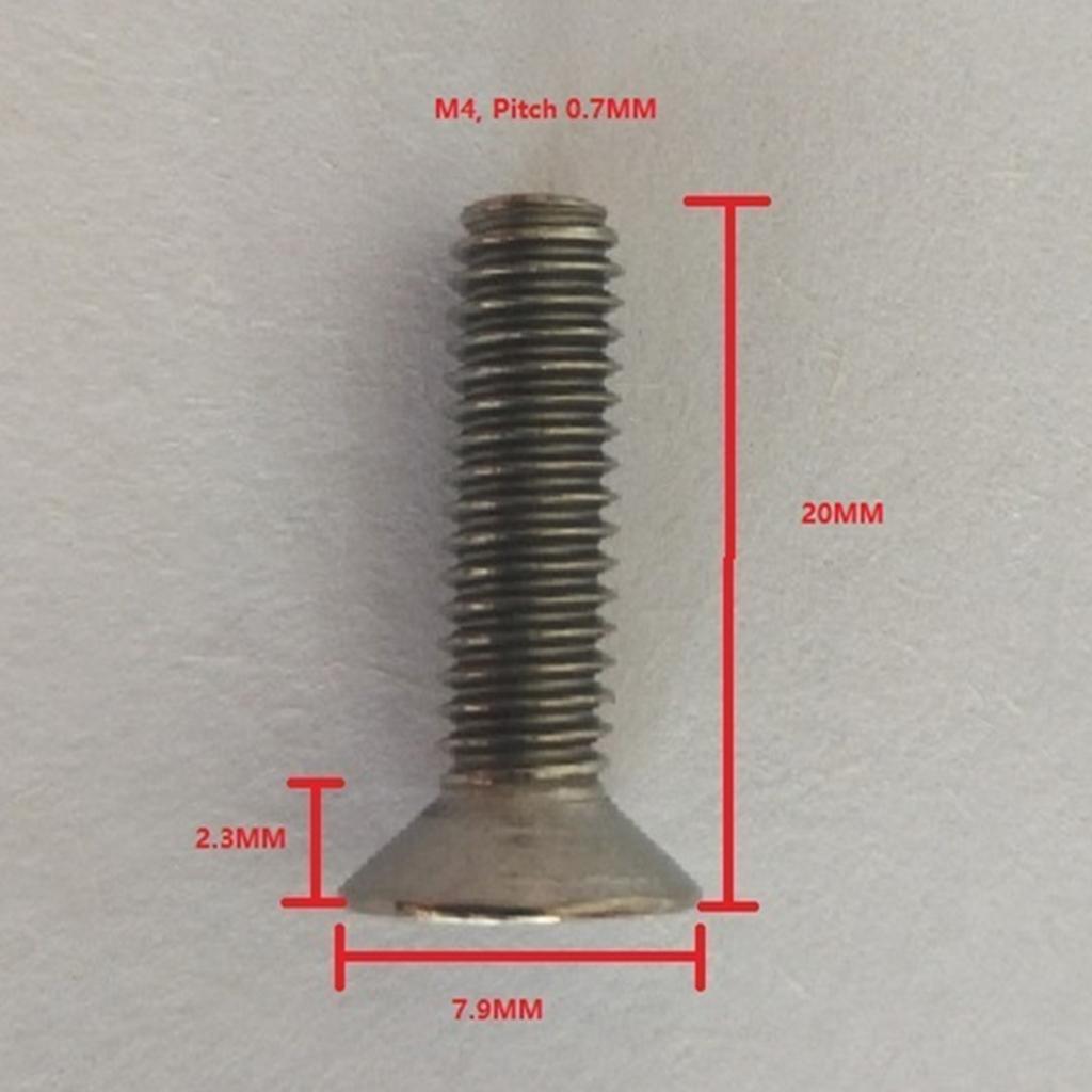 10 Pcs M4 Flat Head Grade 1 Titanium Machine Screws Phillips Drive M4 x 20mm