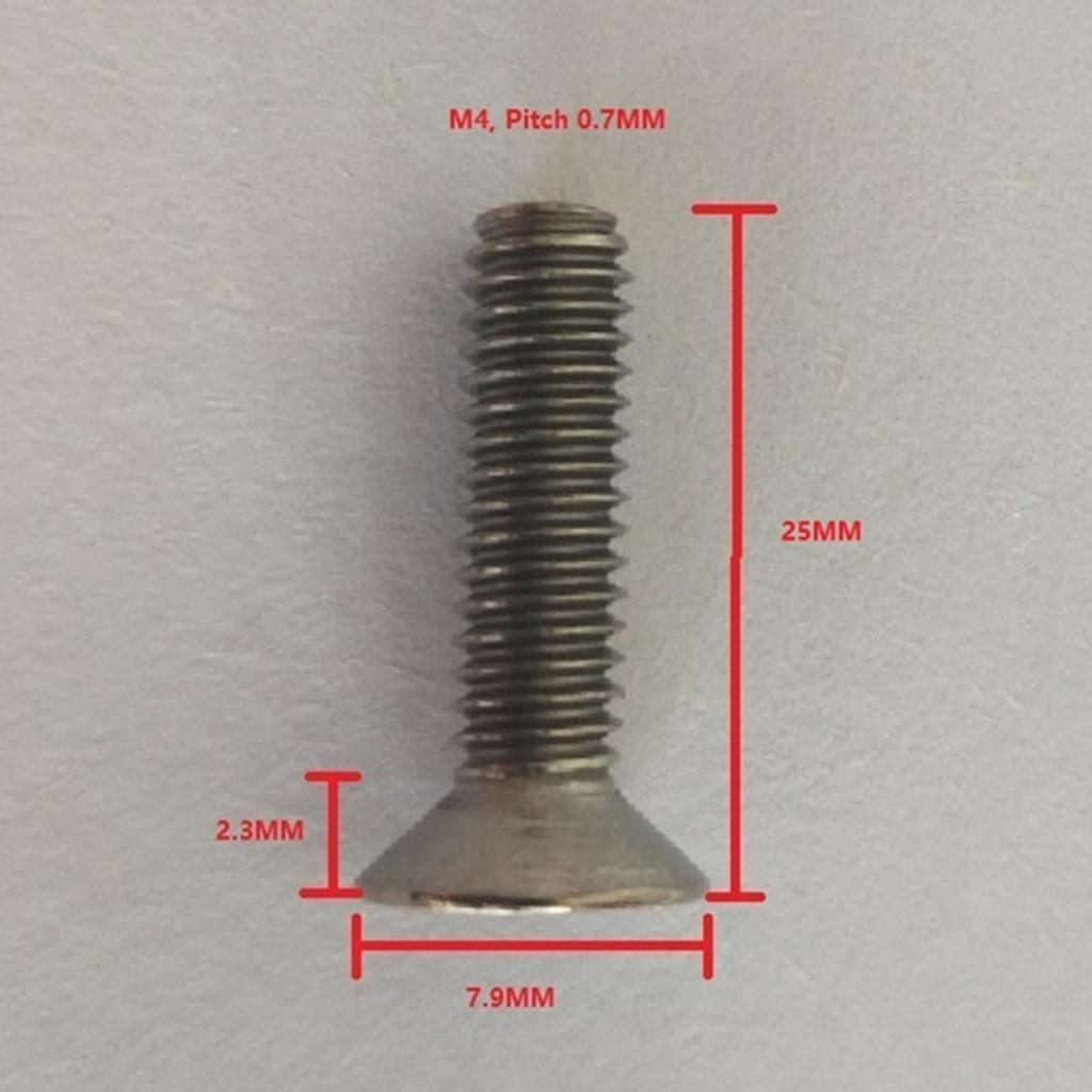 10 Pcs M4 Flat Head Grade 1 Titanium Machine Screws Phillips Drive M4 x 25mm