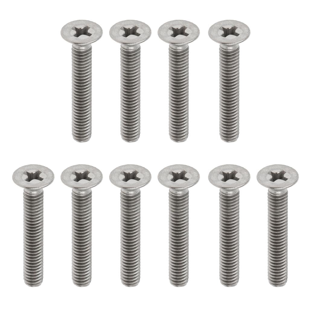 10 Pcs M4 Flat Head Grade 1 Titanium Machine Screws Phillips Drive M4 x 30mm