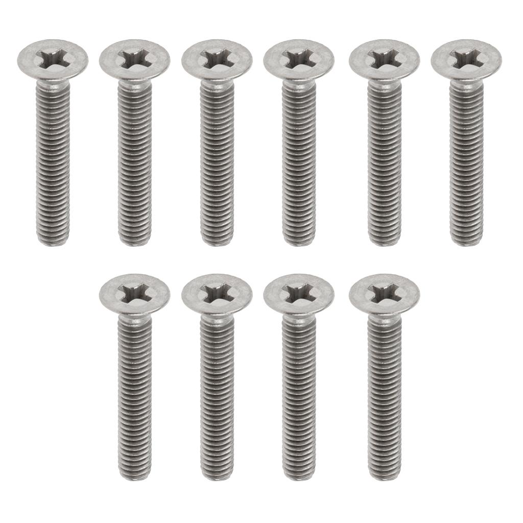 10 Pcs M4 Flat Head Grade 1 Titanium Machine Screws Phillips Drive M4 x 30mm