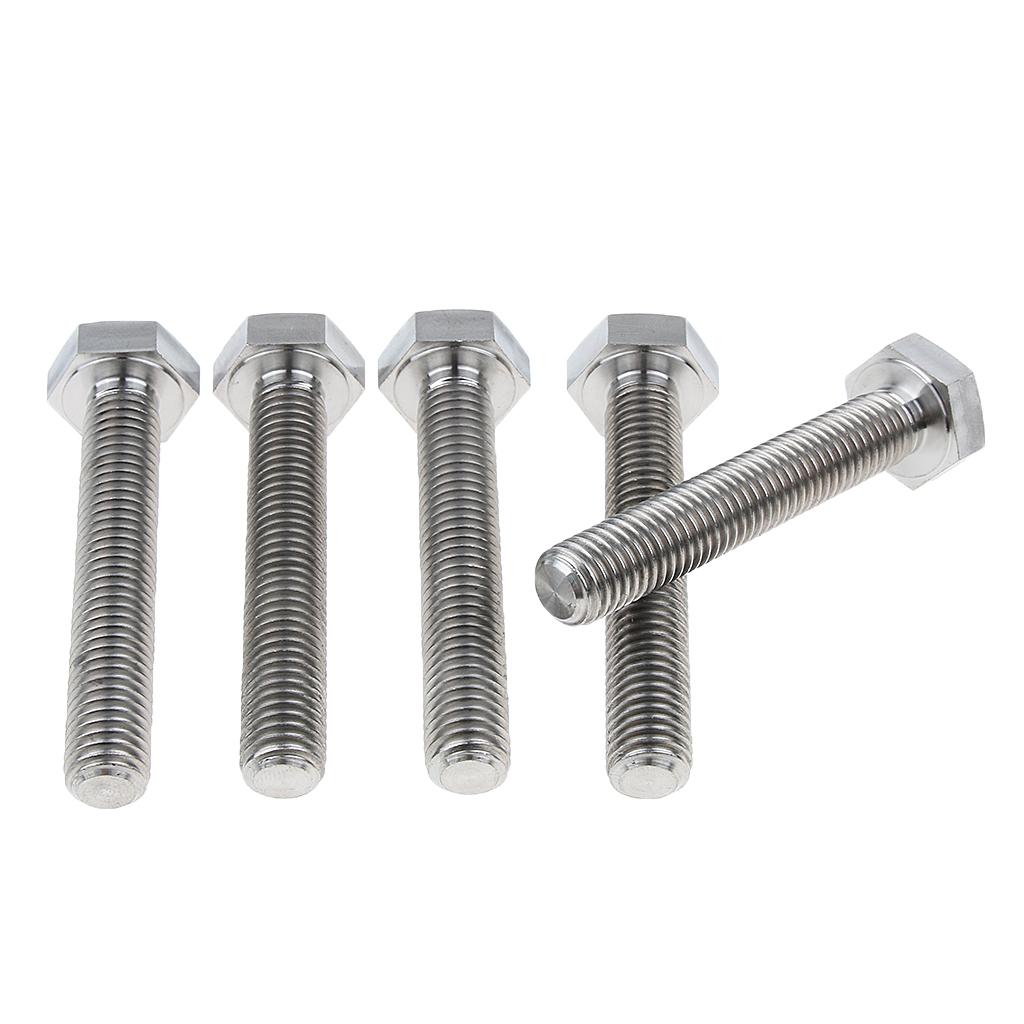 5 Pieces Hex Head Cap Bolt Screw, External Hex Drive, Titanium Alloy M10×60