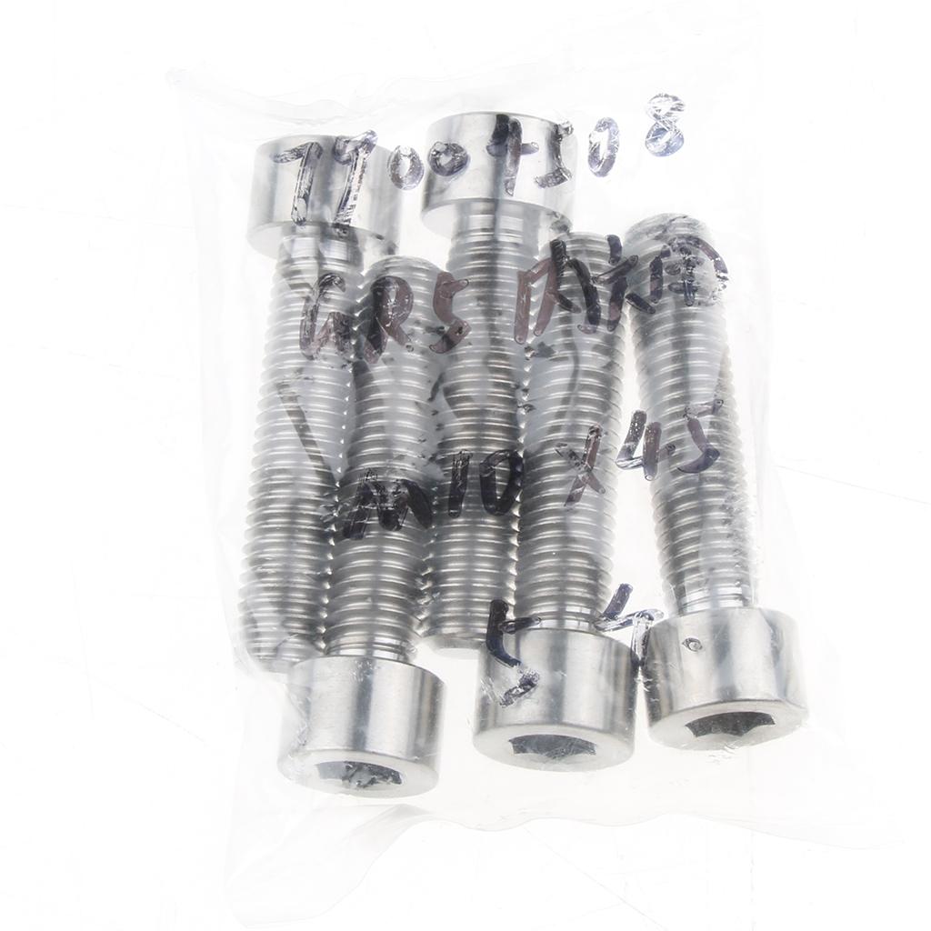 5 Pieces M10*45 GR5 Titanium Alloy Hex Allen Socket Head Cap Screws Bolts