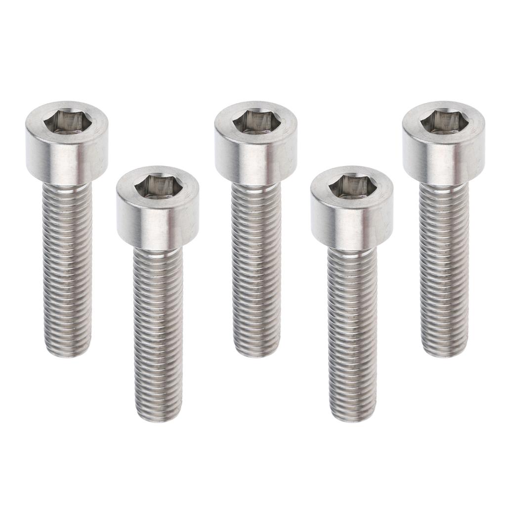 5 Pieces M10*45 GR5 Titanium Alloy Hex Allen Socket Head Cap Screws Bolts