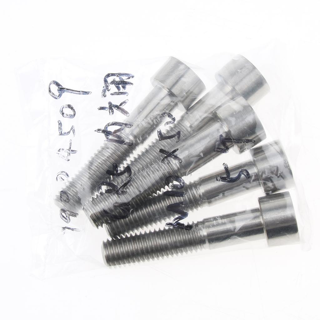 5 Pieces M10*50 GR5 Titanium Alloy Hex Allen Socket Head Cap Screws Bolts