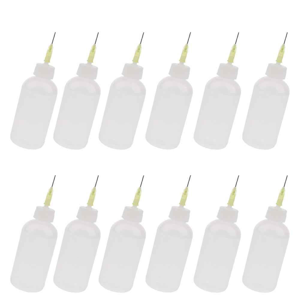 12pcs 50ml Glue Applicator Bottle Precision Needle Tip Liquid Dropper Bottle