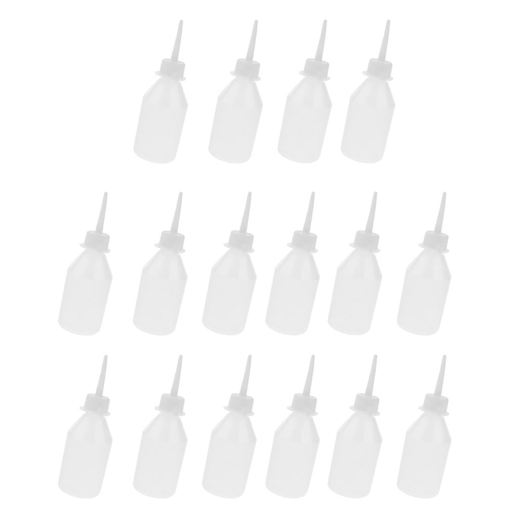 16pcs 100ml Clear White Glue Applicator Bottle Long Tip with Cap