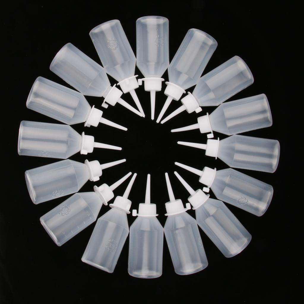 16pcs 100ml Clear White Glue Applicator Bottle Long Tip with Cap