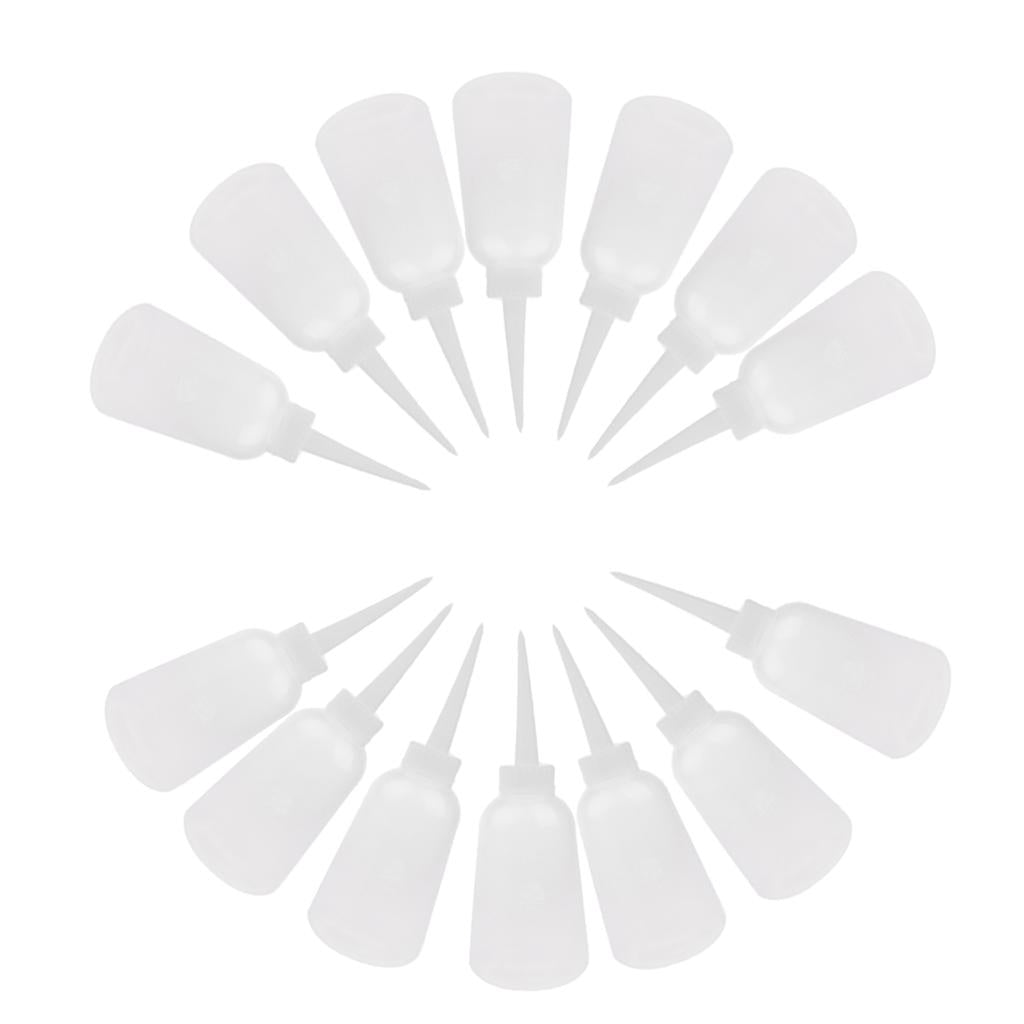 14pcs 250ml Clear White Thick Plastic Liquid Glue Applicator Bottle