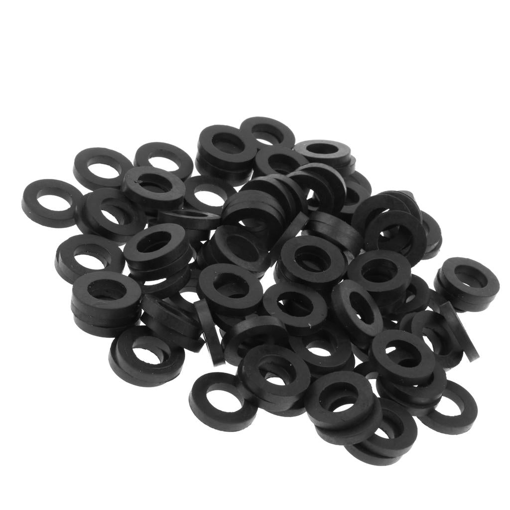 100pcs Black Flat O-ring Seals Silicone for Shower Nozzle Half Inch