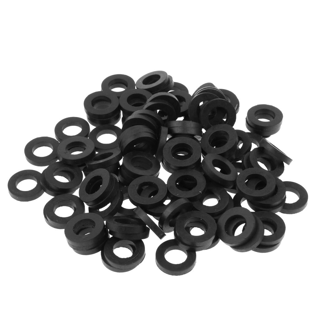 100pcs Black Flat O-ring Seals Silicone for Shower Nozzle Half Inch