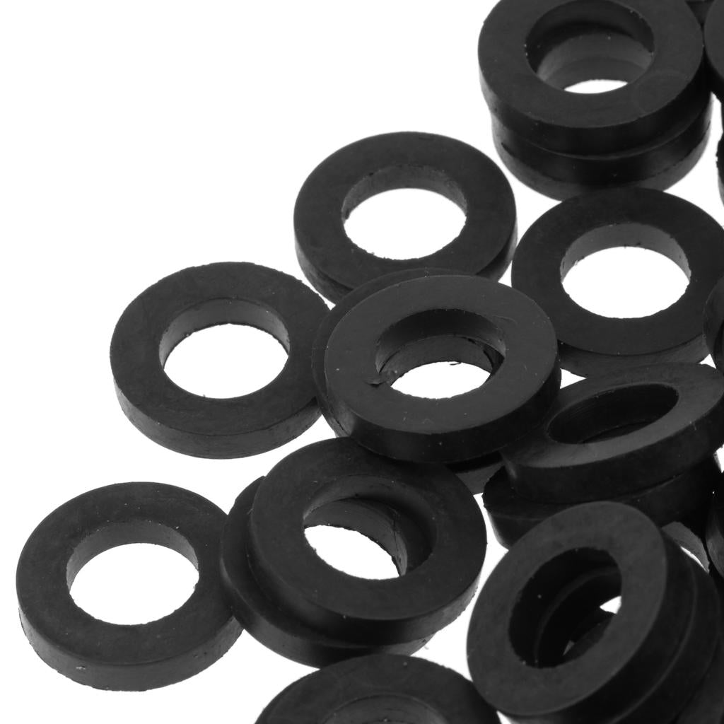 100pcs Black Flat O-ring Seals Silicone for Shower Nozzle Half Inch