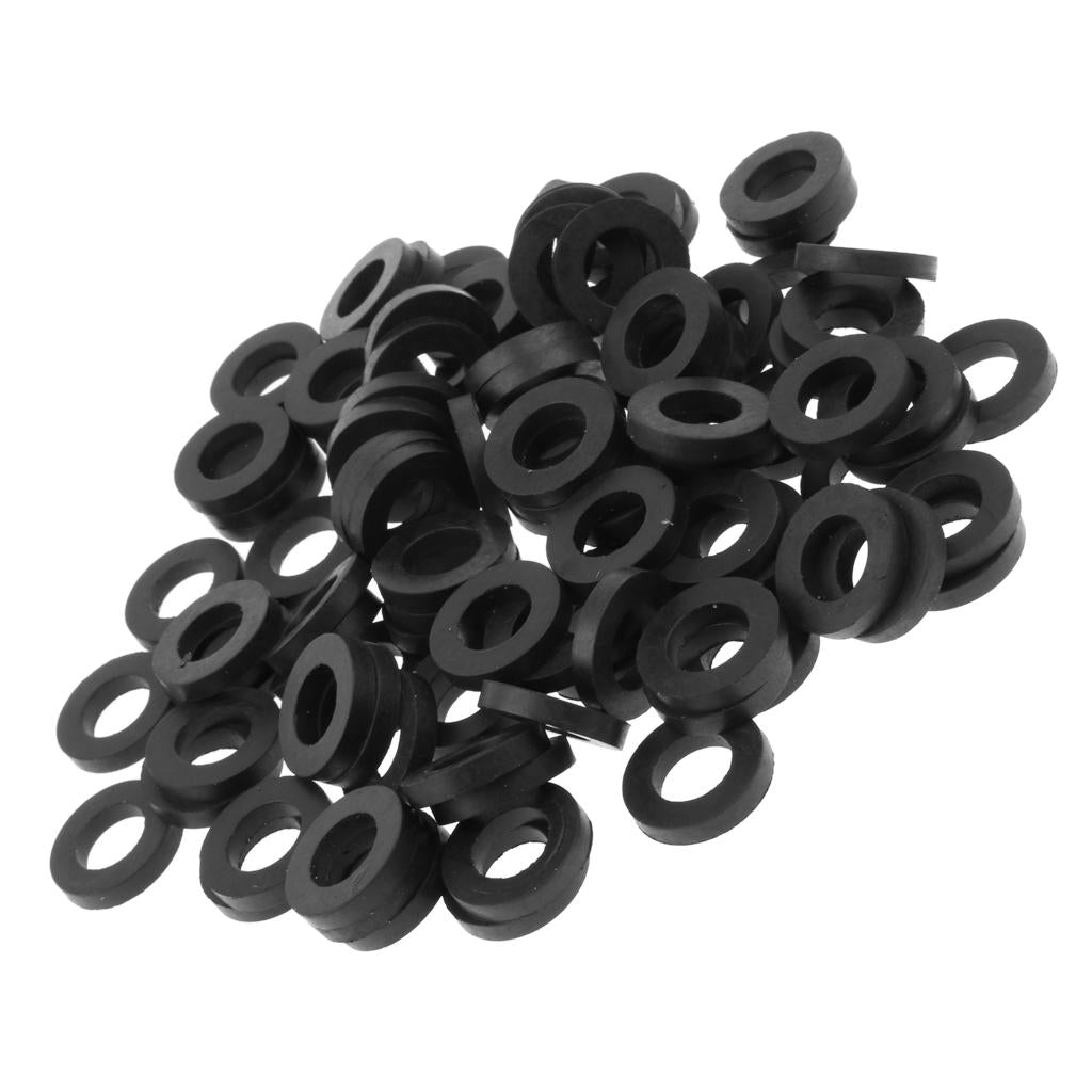 100pcs Black Flat O-ring Seals Silicone for Shower Nozzle Half Inch