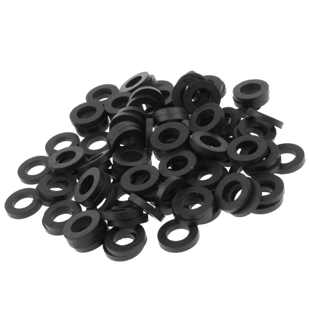 100pcs Black Flat O-ring Seals Silicone for Shower Nozzle Three Quarter Inch