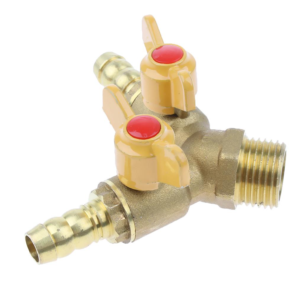 Two Ways Gas Hose Tube Connector Control Valve Adapter Gas Pipe Connector Piece Pipe Fittings 20mm