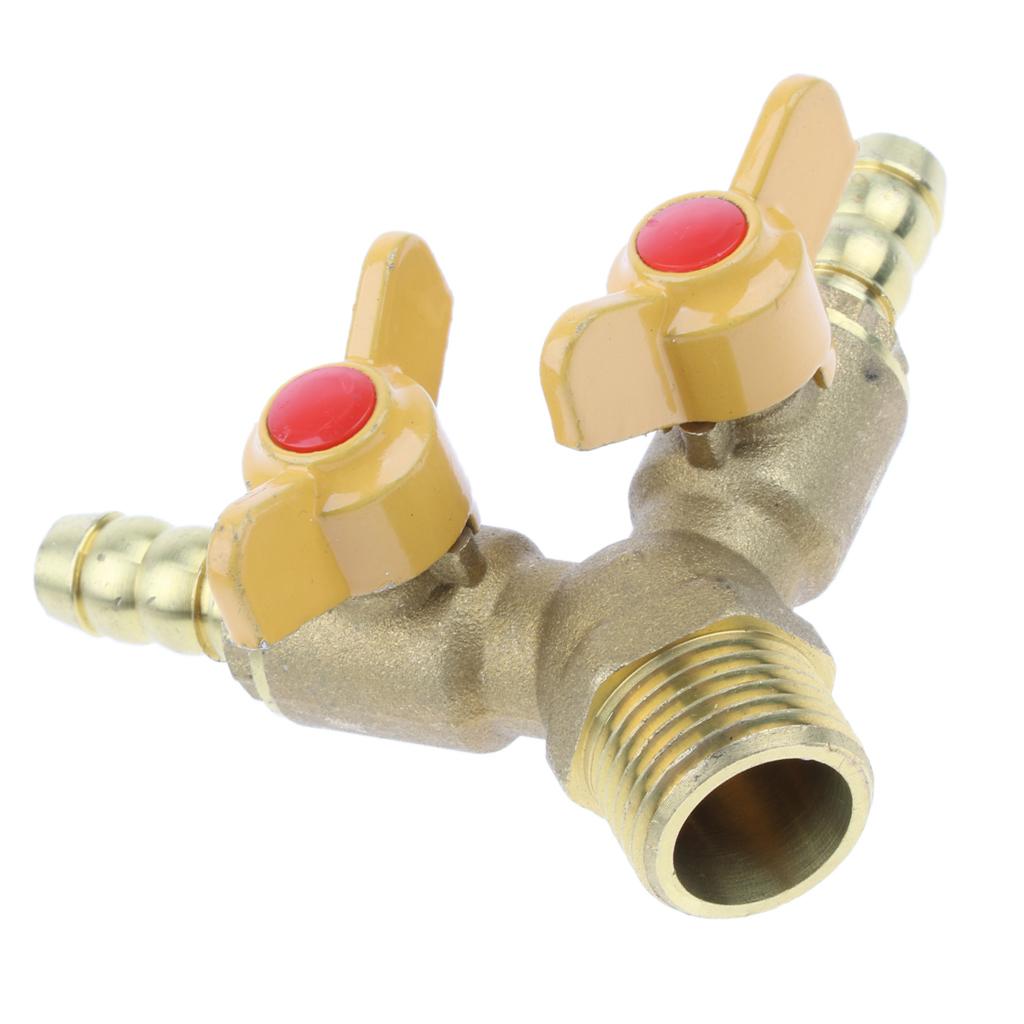 Two Ways Gas Hose Tube Connector Control Valve Adapter Gas Pipe Connector Piece Pipe Fittings 20mm