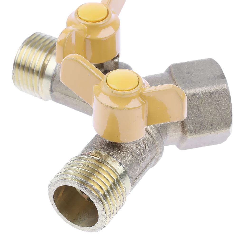 Two Way Gas Hose Tube Connector Control Valve Adapter Gas Pipe Connector Piece Pipe Fittings