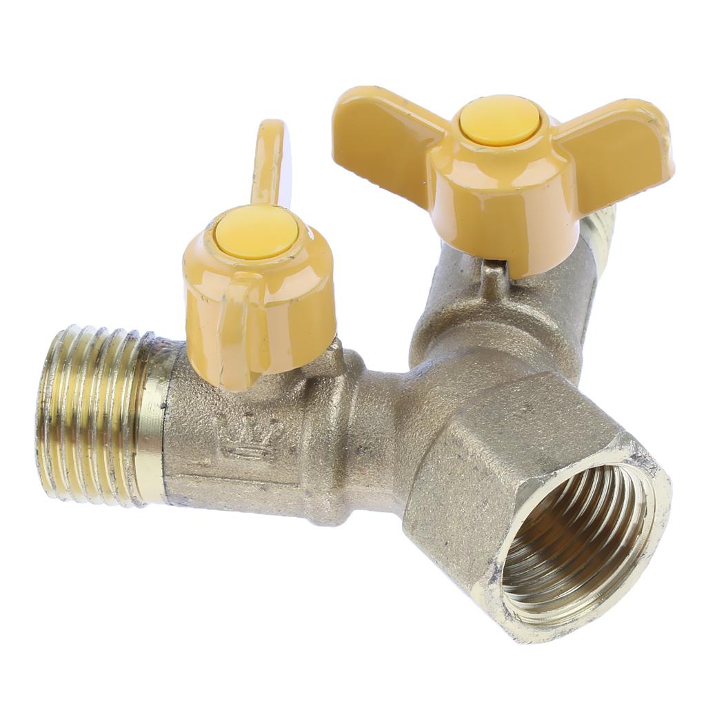 Two Way Gas Hose Tube Connector Control Valve Adapter Gas Pipe Connector Piece Pipe Fittings