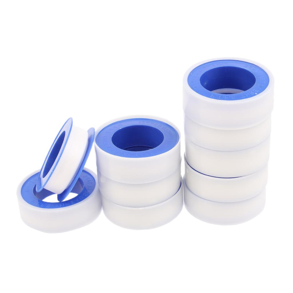 10 Pieces 10m Long Thread Seal Tapes Plumbing Joint Fitting Sealing Tape for Pipe Toilet Sink Accessory