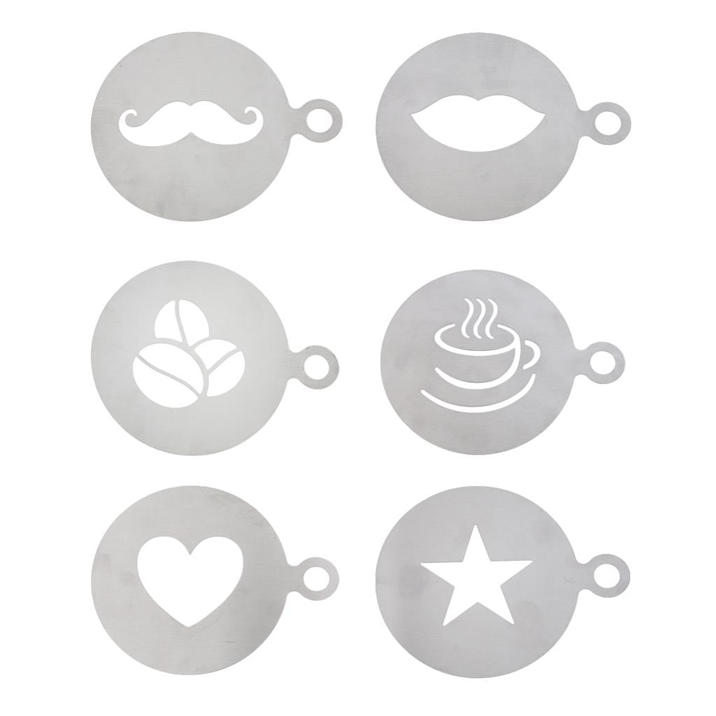 Stainless Steel Coffee Pattern Template Cappuccino Plate Coffee Gadget-Beard